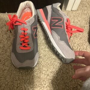 New Balance Gray and Pink Athletic Sneakers